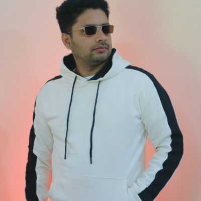 Premium Hoodie Contrast Sleeves-Off White