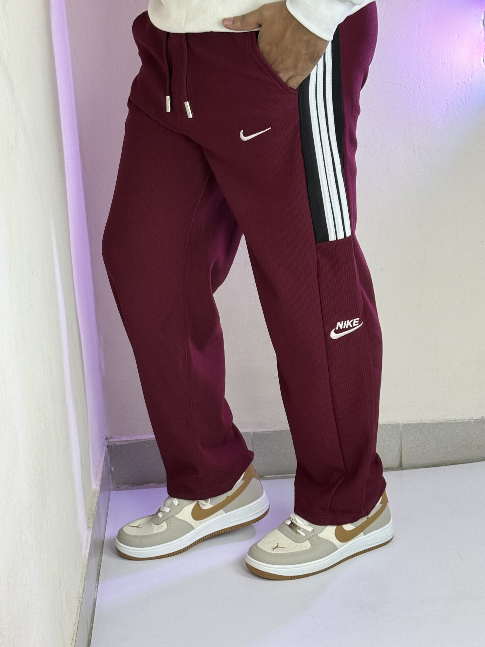 Men’s Baggy Trouser Maroon - Image 3