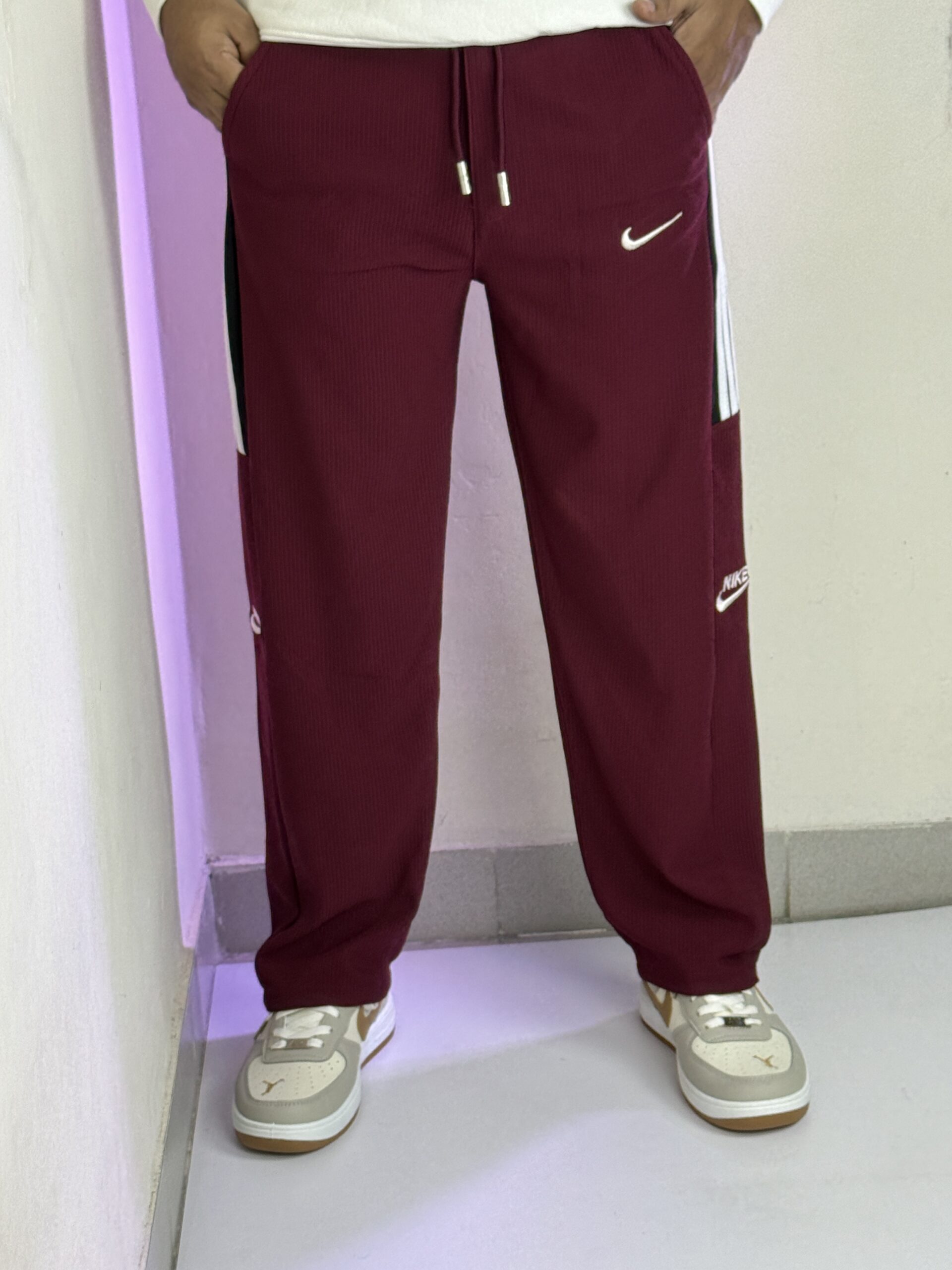 Men’s Baggy Trouser Maroon - Image 2