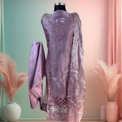 Afghan silk 3 pieces collection 2026 Light Pink color