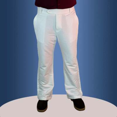 Men bootcut formal pants White