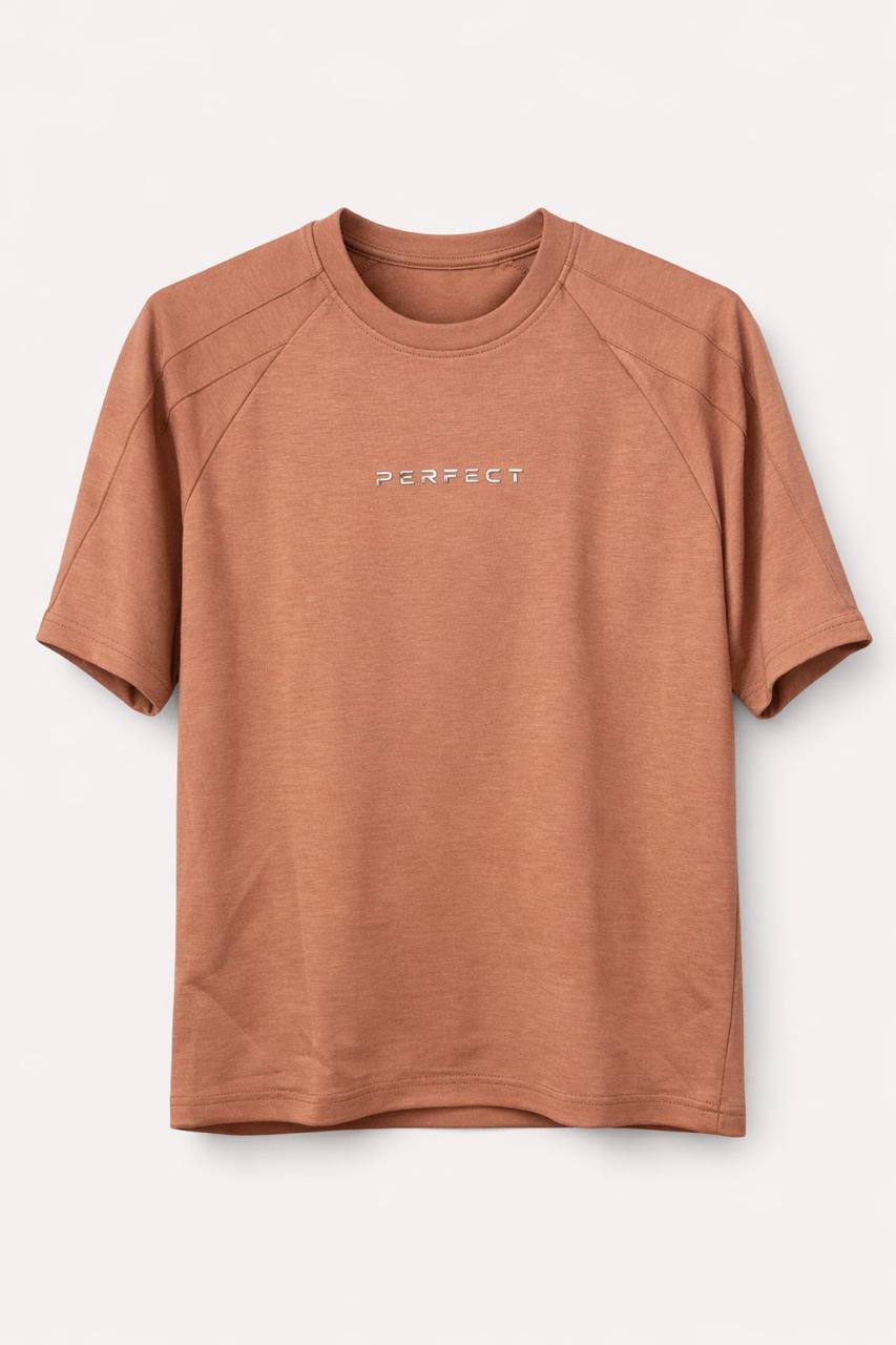 Men’s Premium Drop Shoulder Solid T-shirt in Brown