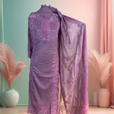 Premium Rose Gold Premium Georgette 3 piece R-103