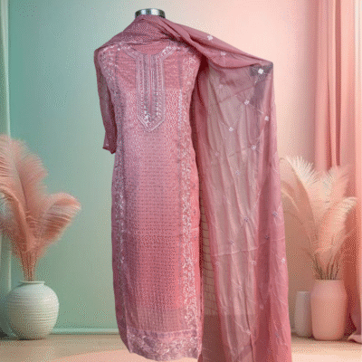 Premium Rose Gold Premium Georgette 3 piece R-102